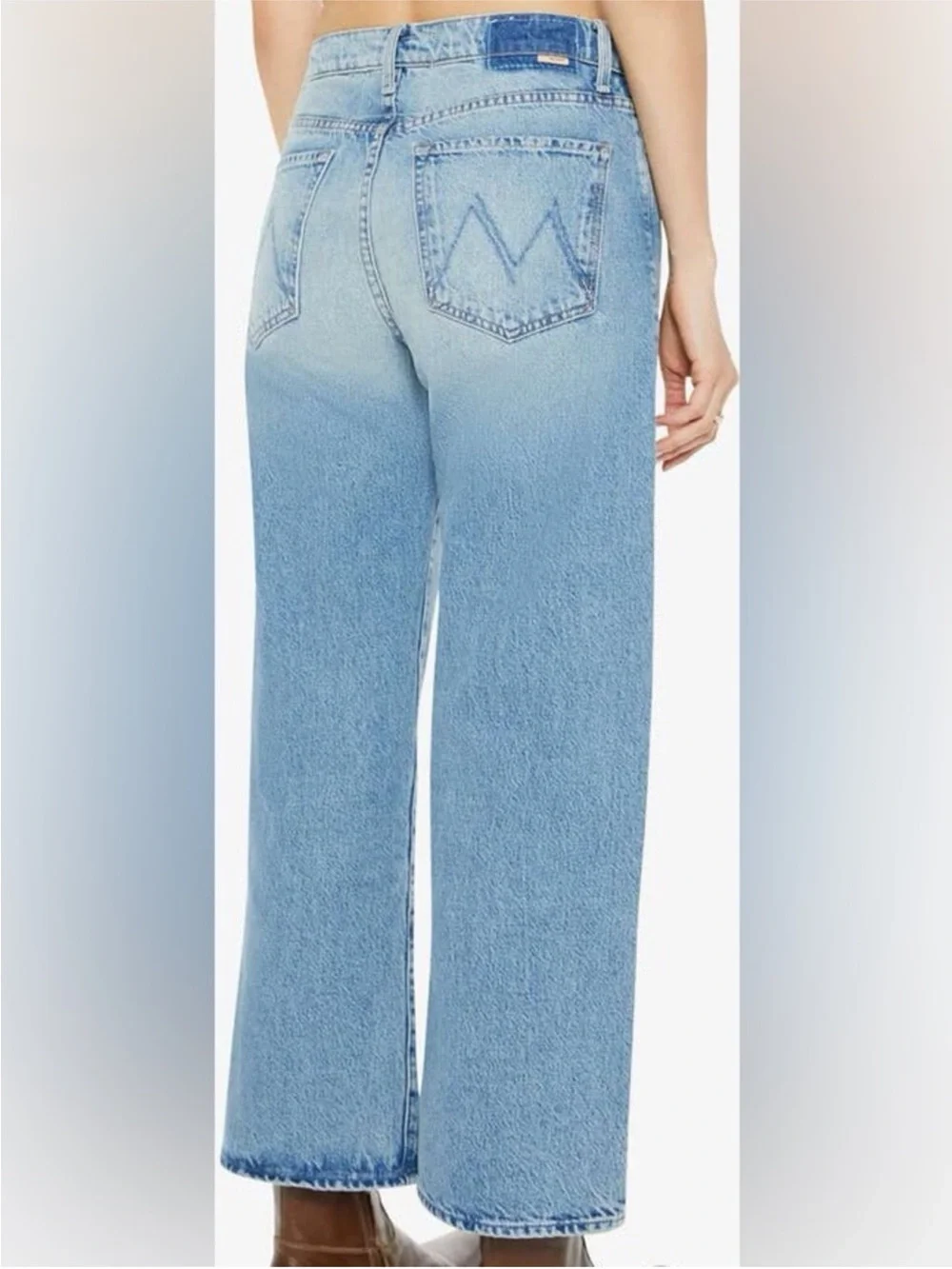MOTHER Dodger Ankle Jeans in Leap of Faith Wide Leg Size 24